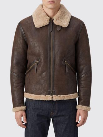 Belstaff Giacca corta in shearling di agnello con collo in pelliccia
