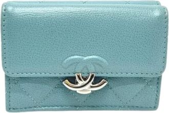 Chanel Pre-owned Wallets, female, Blue, Size: ONE SIZE Pre-owned Wallet (tri-fold)