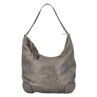Gucci Pre-owned Shoulder Bags, female, Gray, Size: ONE SIZE Pre-owned Soho Shoulder Bag