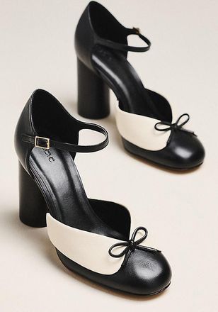 Maeve Leather Collar Ankle-Strap Heels