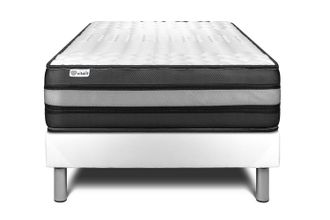 VITALIT Vitalit - Base Tapizada Blanco + Colch&oacute;n Con Espuma Viscoel&aacute;stica 90 X 190