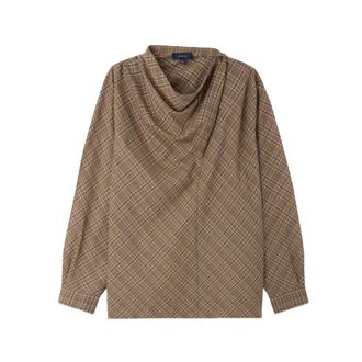 SOEUR Irving Checked Blouse - female - SOEUR - Blouses - Brown - L - Blouses & Shirts