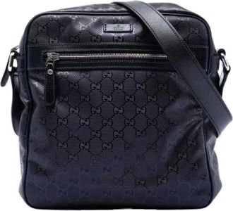 Gucci Pre-owned Cross Body Bags, female, Blue, Size: ONE SIZE Pre-owned Fabric Crossbody Bag