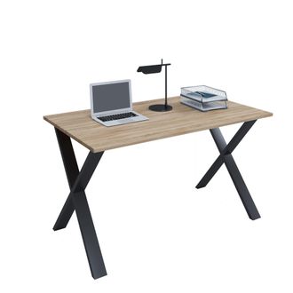 ebuy24 Vcm Wood Desk Al. 76 X An. 80 X P. 50 Cm Mesa De Ordenador Lisa Pies De Metal De Alta Calidad Mesa De Trabajo Muebles De Oficina - Lona U (negro / Rob