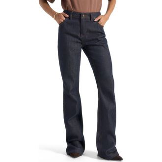 Mani&egrave;re De Voir Abbie Stacked Fit And Flare Jeans in Indigo at Nordstrom, Size 12