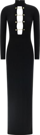 Elisabetta Franchi Black Viscose Long Womens Dress