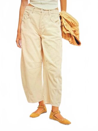 Free People Good Luck Cord Jeans In Crystal Grey