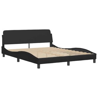 vidaXL Vidaxl - Estructura De Cama Sin Colch&oacute;n Cuero Sint&eacute;tico Negro 160x200 Cm