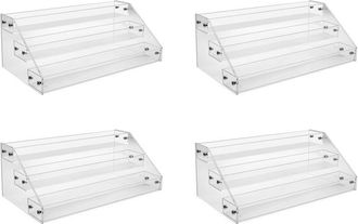 OEM 4 Soportes Para Cd De Acr&iacute;lico Transparente De 3 Niveles, Estante De Almacenamiento En Cascada Para Cd