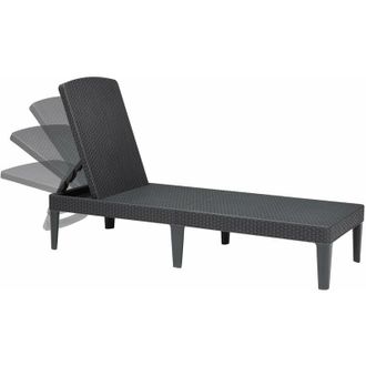 Keter Lettino sdraio da giardino reclinabile effetto rattan Jaipur - Black