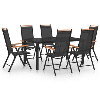Berkfield Home 7 Piece Garden Dining Set Aluminium Black