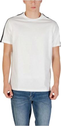 A|X Armani Exchange Tops, Heren, Wit, XS, Katoen, Witte Katoenen Ronde Hals T-Shirt