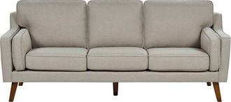 Beliani Sofa 3 Seater LOKKA Fabric Beige