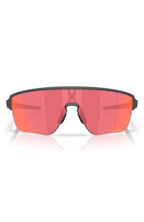 Oakley Corridor 142mm Semi Rimless Prizm Polarized Shield Sunglasses in Matte Carbon /Prizm Trail at Nordstrom