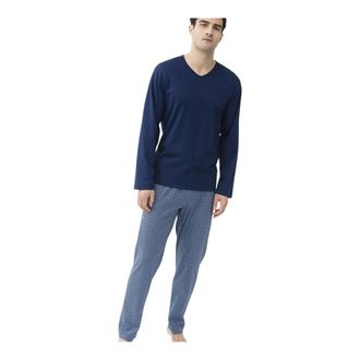 Mey Heren, Nachtkleding & Lounge, Blauw, Maat: M Katoen