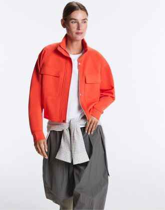 Oysho Giacca in piqu&eacute; di cotone con tasche arancione
