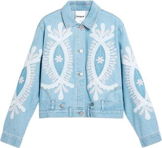 Desigual Chaq_Border Jacket - Dames - Spijkerjassen - Veelkleurig - XS - Katoen - Jassen