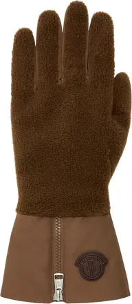 Moncler Moncler Teddy Gloves, Men, Brown, Size: Xl