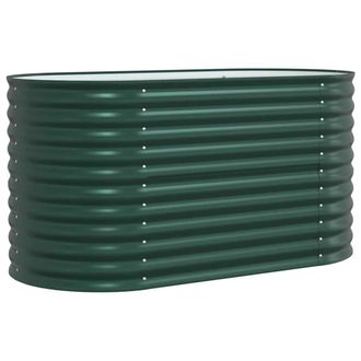 Berkfield Home Garden Raised Bed Green 160x80x81 cm Galvanized Steel | Size: 160 x 80 x 81 cm