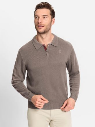 Catamaran Polokragenpullover CATAMARAN Pullover, Herren, Gr. 48, grau (taupe), 100% Polyacryl, unifarben, Pullover Polokragenpullover