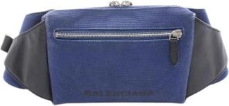 Balenciaga Pre-owned Canvas Lederen Heuptas - Dames - Vintage Heuptassen - Blauw - ONE Size - Leer - Vintage