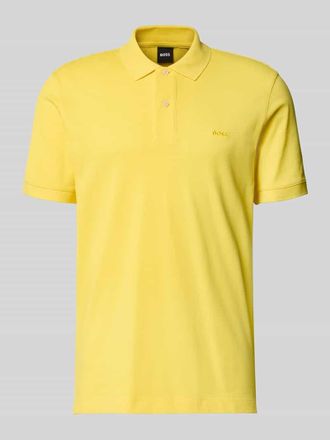 HUGO BOSS Regular Fit Poloshirt aus reiner Baumwolle Modell PALLAS in GELB, Gr&ouml;&szlig;e XXXL