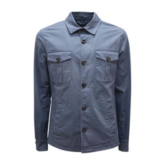 Mazzarelli Heren, Jassen, Blauw, Maat: S Katoen