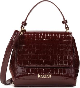 Kazar Tassen, Dames, Bruin, ONE Size, Leer, Maroon lakleren handtas
