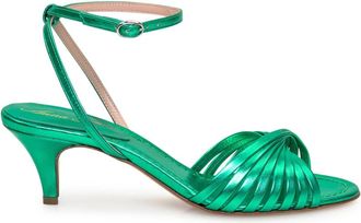Anna F. Gelamineerde Sandaal Flats - Dames - Sandalen met hakken - Groen - 36 EU - Schoenen