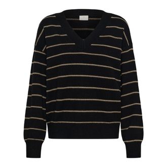 Kaffe V-hals gebreid - Dames - Truien - Zwart - Maat: 2XL