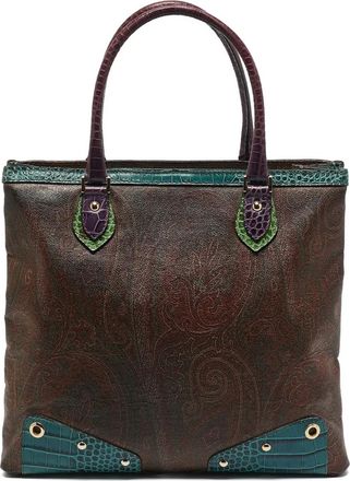 Etro Borsa tote in pelle con manico - Marrone