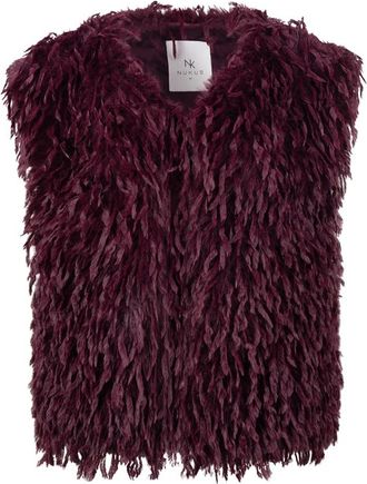 Nukus Mila Gilet Feather - Dames - Bodywarmers - Rood - S - Polyester - Jassen