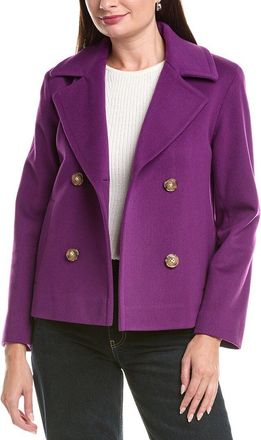 Fleurette Cropped Wool Peacoat