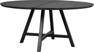 Rowico Grosser, runder Massivholz Tisch Carradale Ii ø 150 cm - Eiche Schwarz