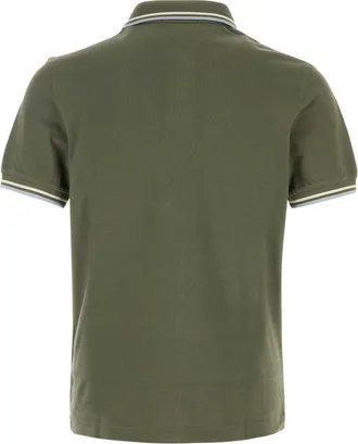 Fred Perry Mens Twin Polo Shirt Green Cotton