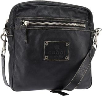 Gucci Pre-owned Vintage Leren Crossbody Tas - Dames - Vintage Schoudertas - Zwart - ONE Size - Leer - Vintage