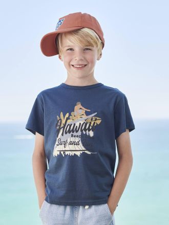 Vertbaudet T-shirt gar&ccedil;on motifs graphiques manches courtes bleu nuit