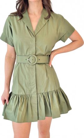 Hutch Belted Mini Dress In Olive