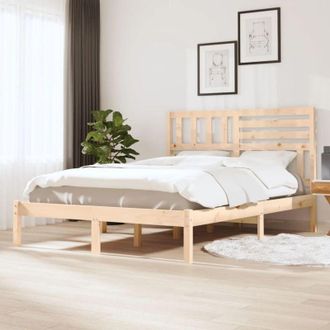 vidaXL Estructura De Cama Sin Colch&oacute;n Madera Maciza Pino 140x190 Cm Vidaxl