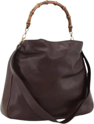 Gucci Pre-owned Handbags, female, Brown, Size: ONE SIZE Pre-owned Vintage Shoulder Bag