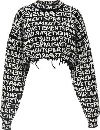VETEMENTS Vetements Paris Monogram Cropped Sweater