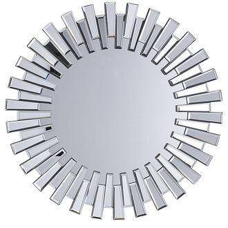 Beliani Beliani - Espejo De Pared Plateado Redondo Pasillo Sala De Estar Estilo Moderno Cholet