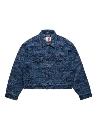 Sky High Farm Angry Chore Green denim jacket - Blue