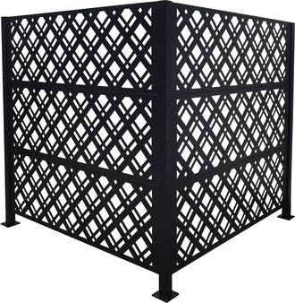 Relaxdays Relaxdays Revestimiento Diamond Para Contenedores, 2 Paneles 120 X 120 Cm, Protecci&oacute;n Visual Modular, Negro