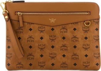 MCM Clutch Diamond Wristlet - Marrone