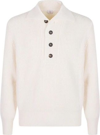 Eleventy Gebreide Polo - Heren - Polos - Wit - M - Tops