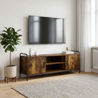 vidaXL Vidaxl Mobile Tv 133 X 33 X 50 Cm Rovere Fumo Legno Ingegnerizzato