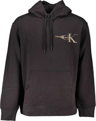 Calvin Klein Black Hooded Sweatshirt with Central Pocket