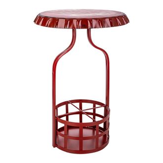 Wanderlust Deco Wanderlust Deco - Mesa Botellero De Metal Roja 42x42x60