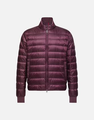 Moncler Mens Rigel Biker Jacket Burgundy - Red - Size: Regular/44